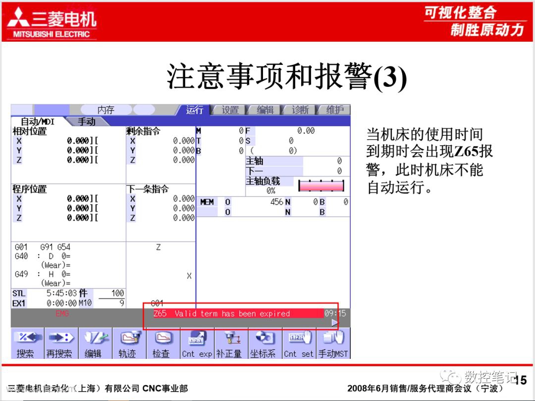 三菱M7系列Z64 Z65报警及CNC信用系统简介