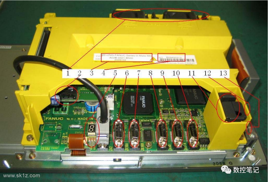 FANUC 0i-D系统装置实物图及接口解释