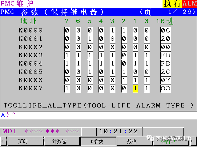 FANUC刀具寿命管理功能相关参数介绍