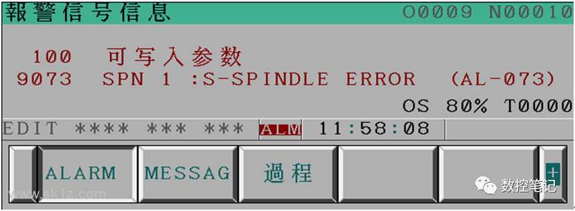 FANUC | SP9073 串行主轴错误报警
