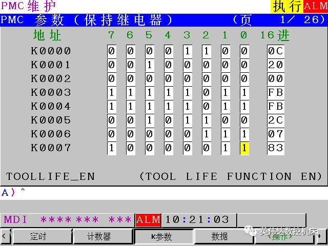 FANUC刀具寿命管理功能相关参数介绍