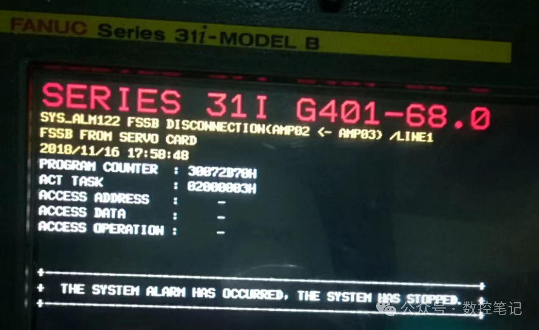 FANUC | SYS_ALM114~125 FSSB报警案例