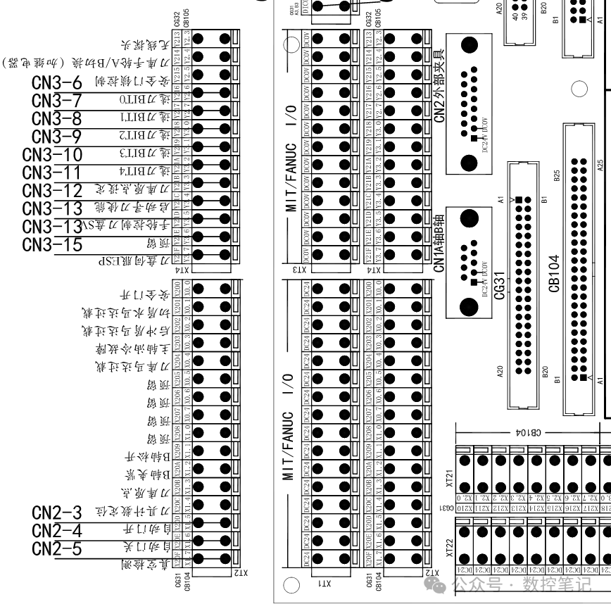 三菱M70系统 台群T500H机床IO板各端口功能