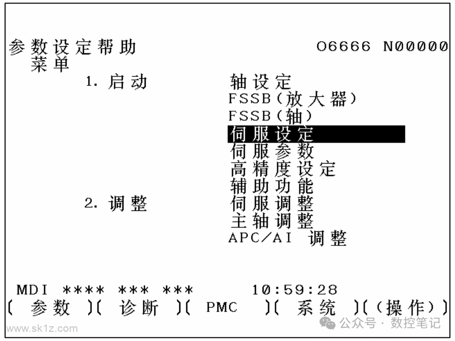 FANUC标准伺服参数设定画面切换方法