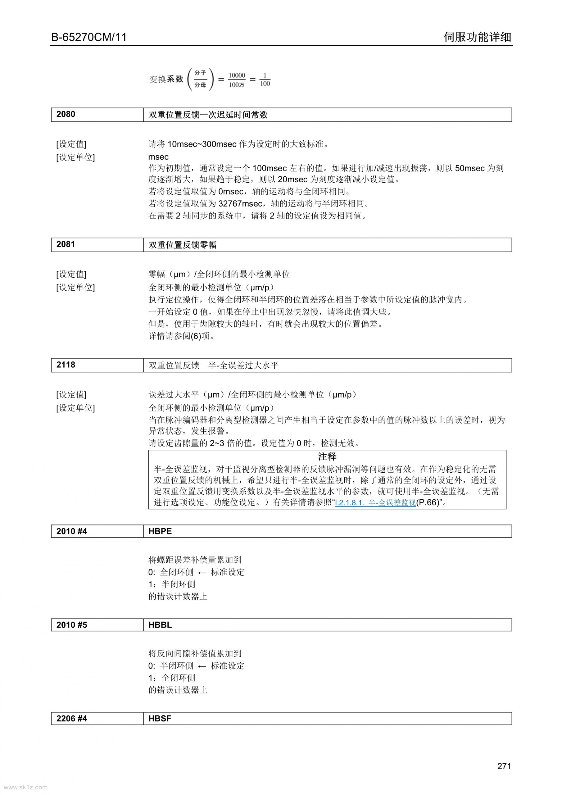 FANUC双重位置反馈功能B-65270CM