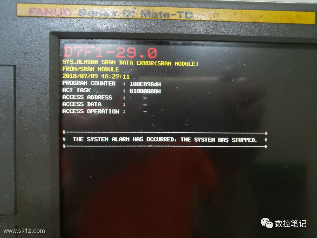 FANUC系统报警SYS_ALM501报警案例分享