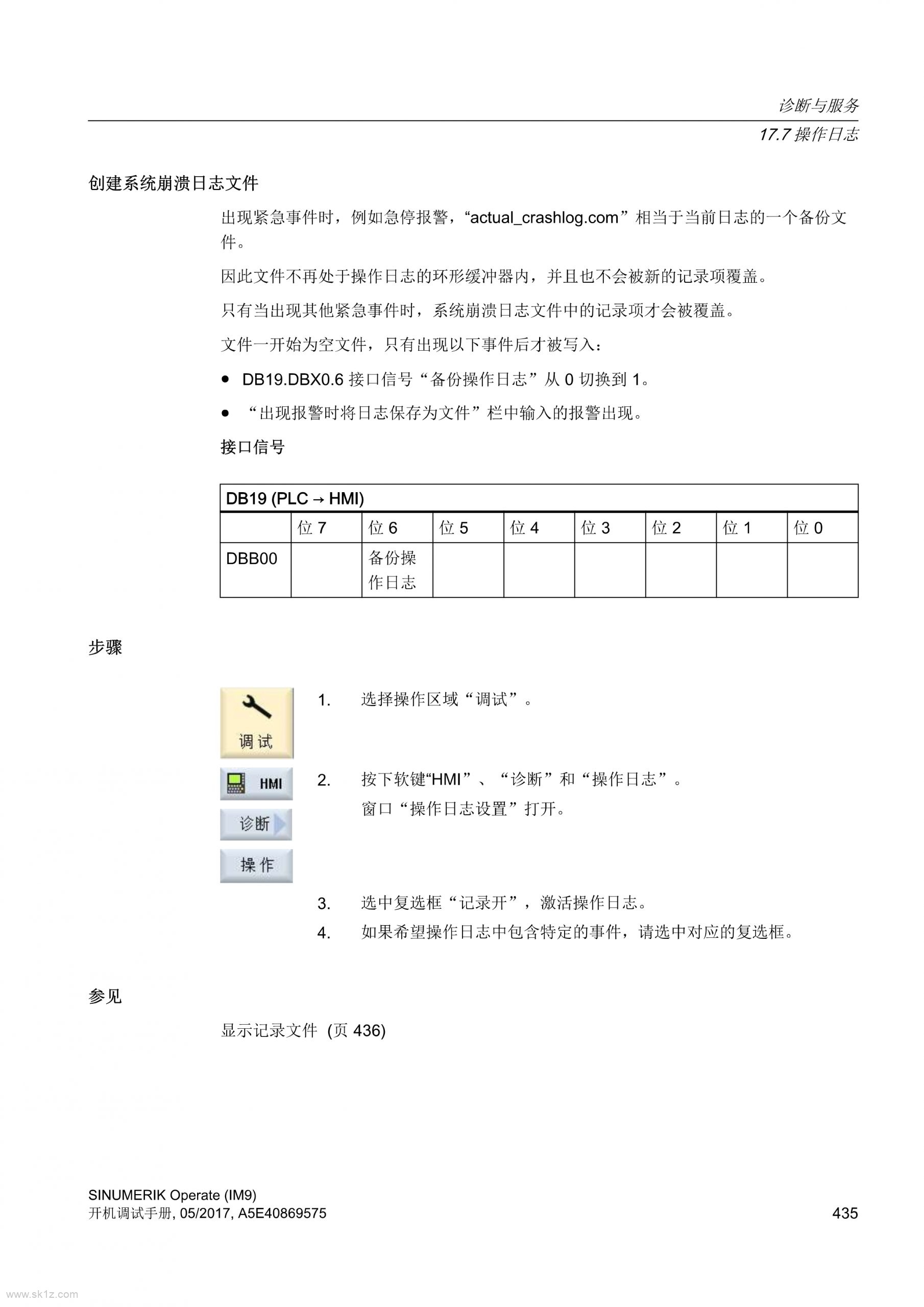 西门子828D操作日志描述