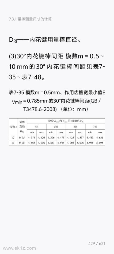 圆柱直齿渐开线花键检验方法、量棒测量尺寸的计算